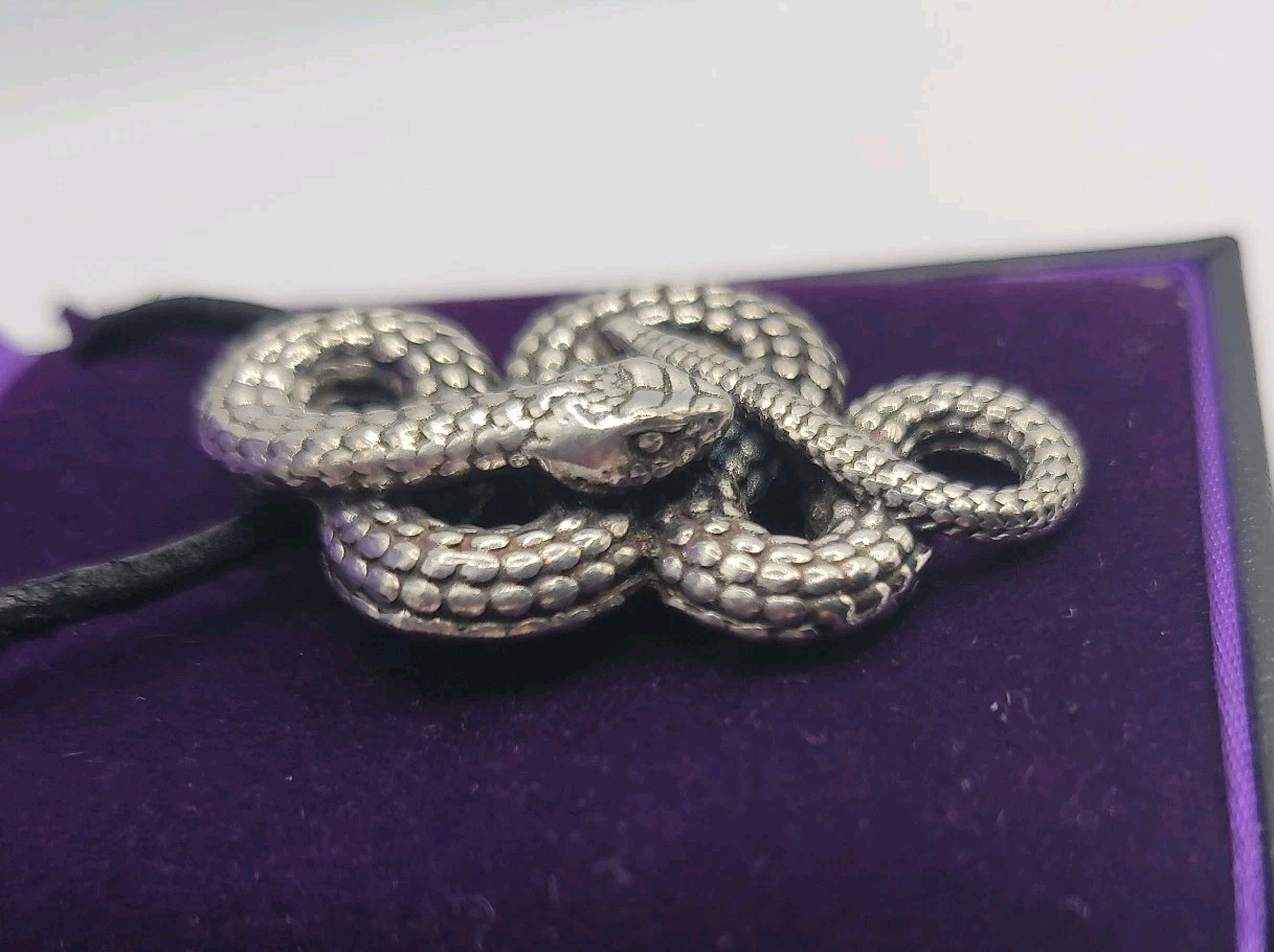 St Justin Pewter Coiled Snake Pendant Necklace Pendant United Kingdom
