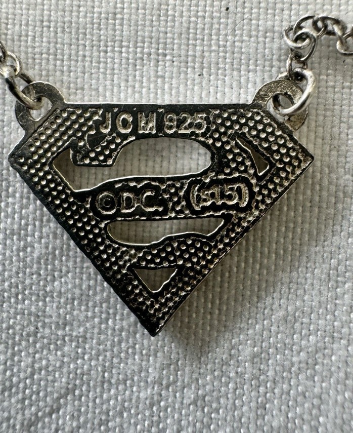 DC Comics Superman Logo Sterling Silver Necklace JCM 925 ODC 16in 2.0g