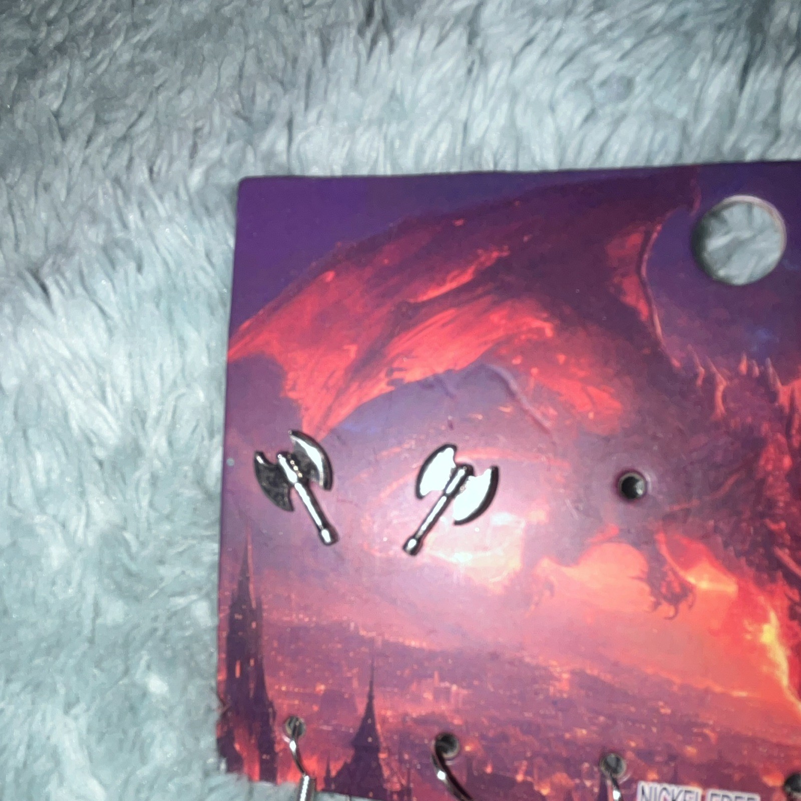 Hot Topic Nickel-Free Fantasy Dragon & D20 Dice Dangle and Stud Earrings Set (5)