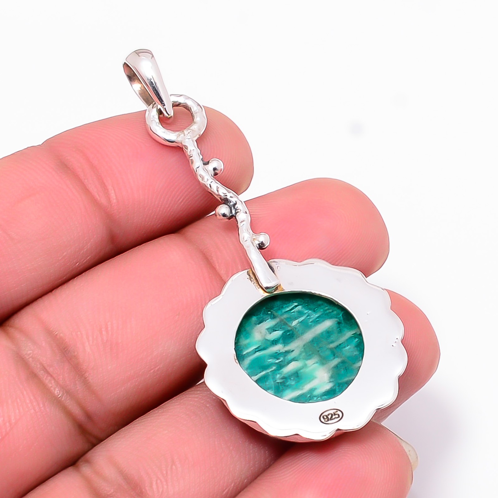 Amazonite – Colorado Mines Handmade 925 Sterling Silver Pendant 2.15″ P39