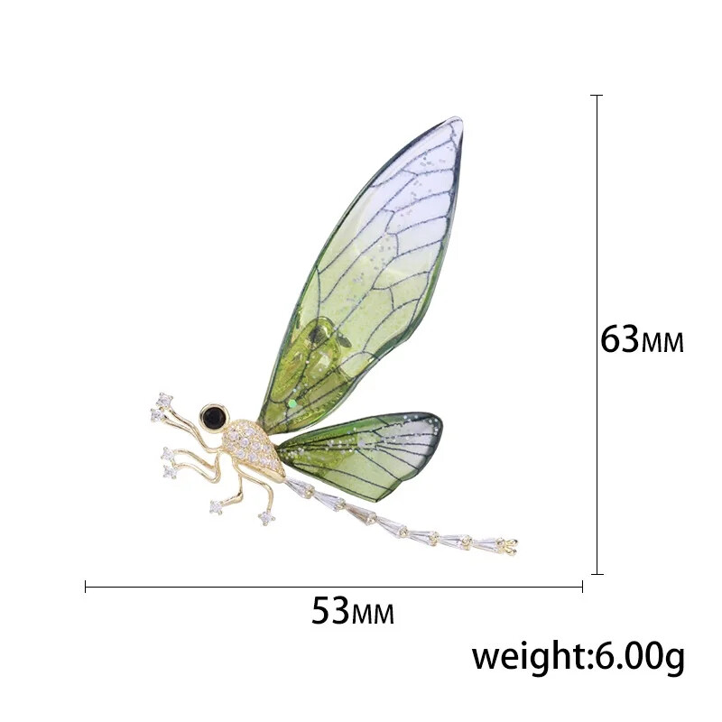 Vintage Elegant Thin Winged Dragonfly Brooch Fashionable Animal Pins Jewelry