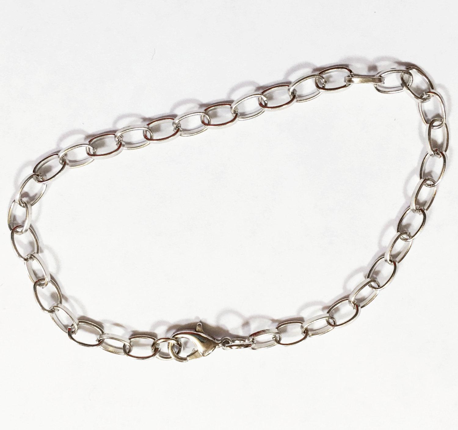 Bulk 20 platinum color chain bracelets finished with lobster clasp 8 inch