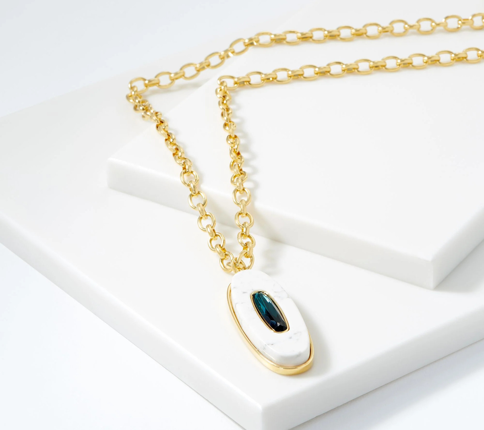 Vince Camuto Goldtone Simulated Gemstone Necklace, 32″