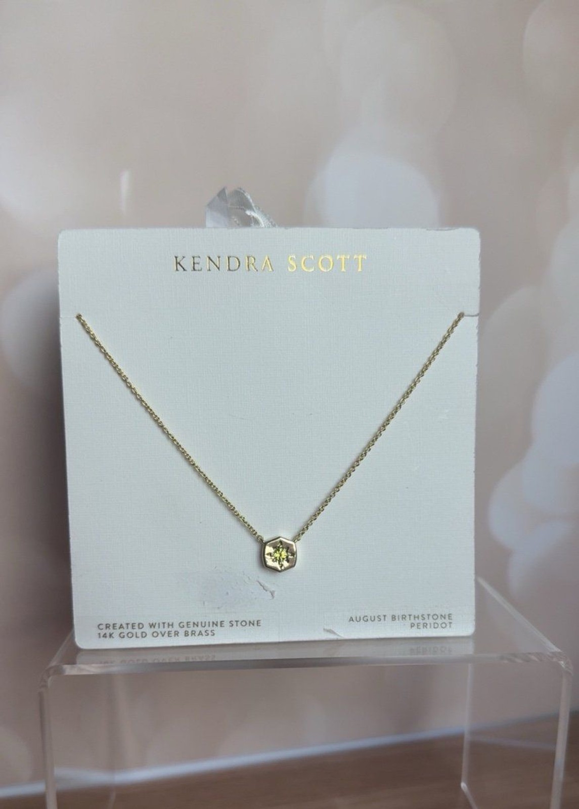 Kendra Scott August Birthstone Peridot Gold Pendant Necklace
