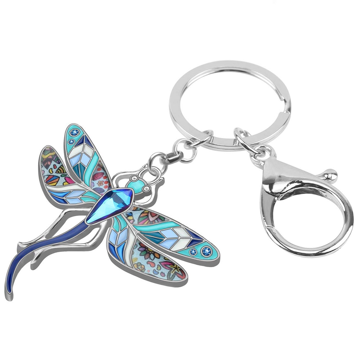 Zinc Alloy Enamel Dragonfly Keychain Car Key Wallet Keyring Dragonfly Gifts f…