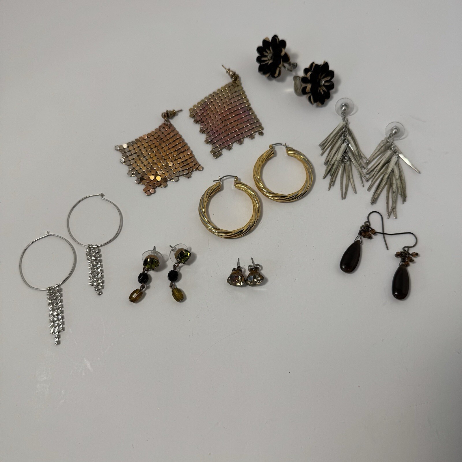 Lot Of 6 Pair of Vtg Earrings Use As Is Or For Parts Hollywood Style Jewelry