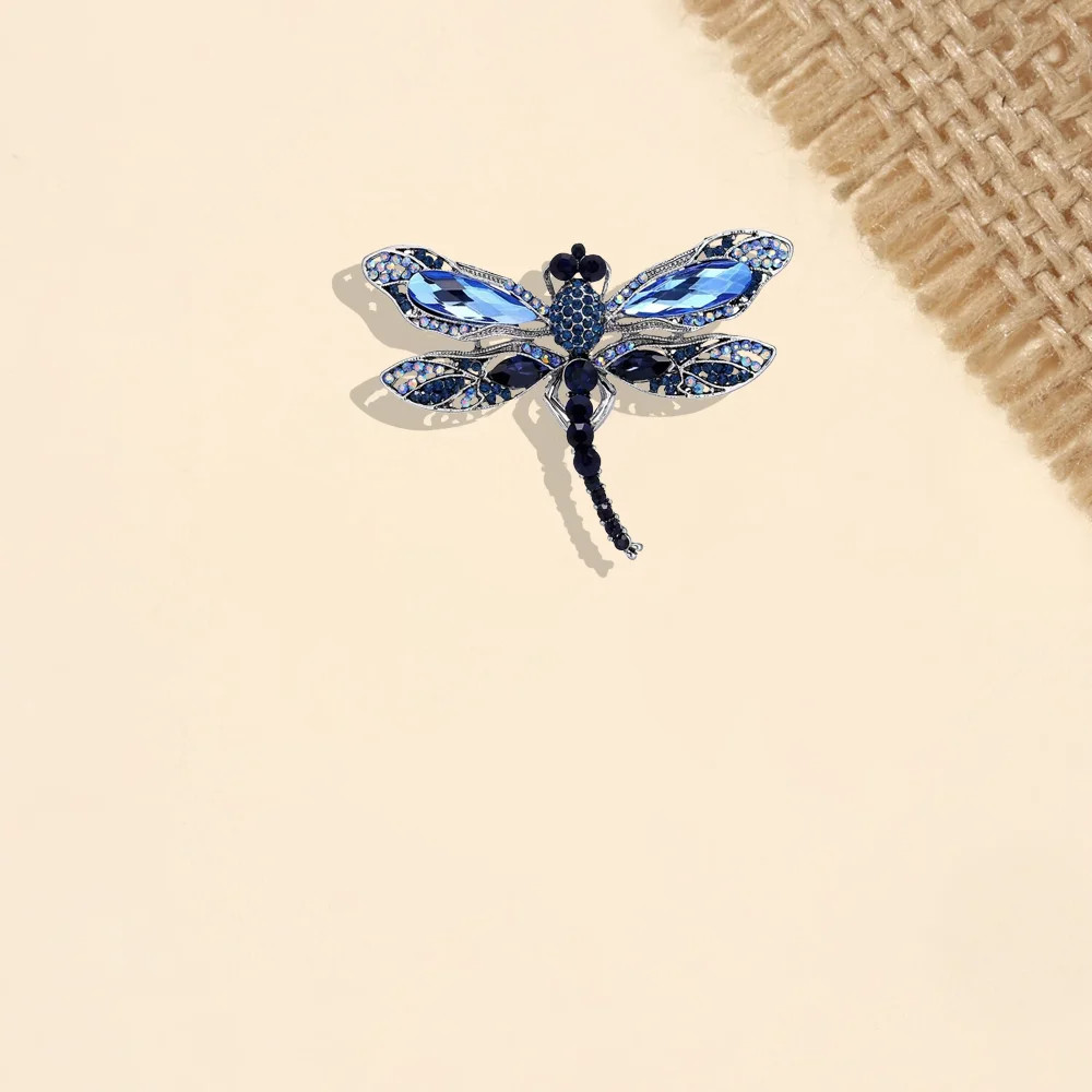 Diamond Dragonfly Brooch Universal Insect Alloy Corsage Pin Trendy Versatile