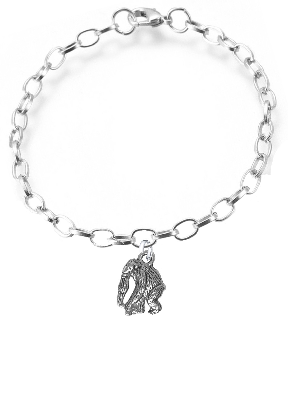 ch125 Ape Gorilla tone pendant on Belcher Bracelet anklet Handmade