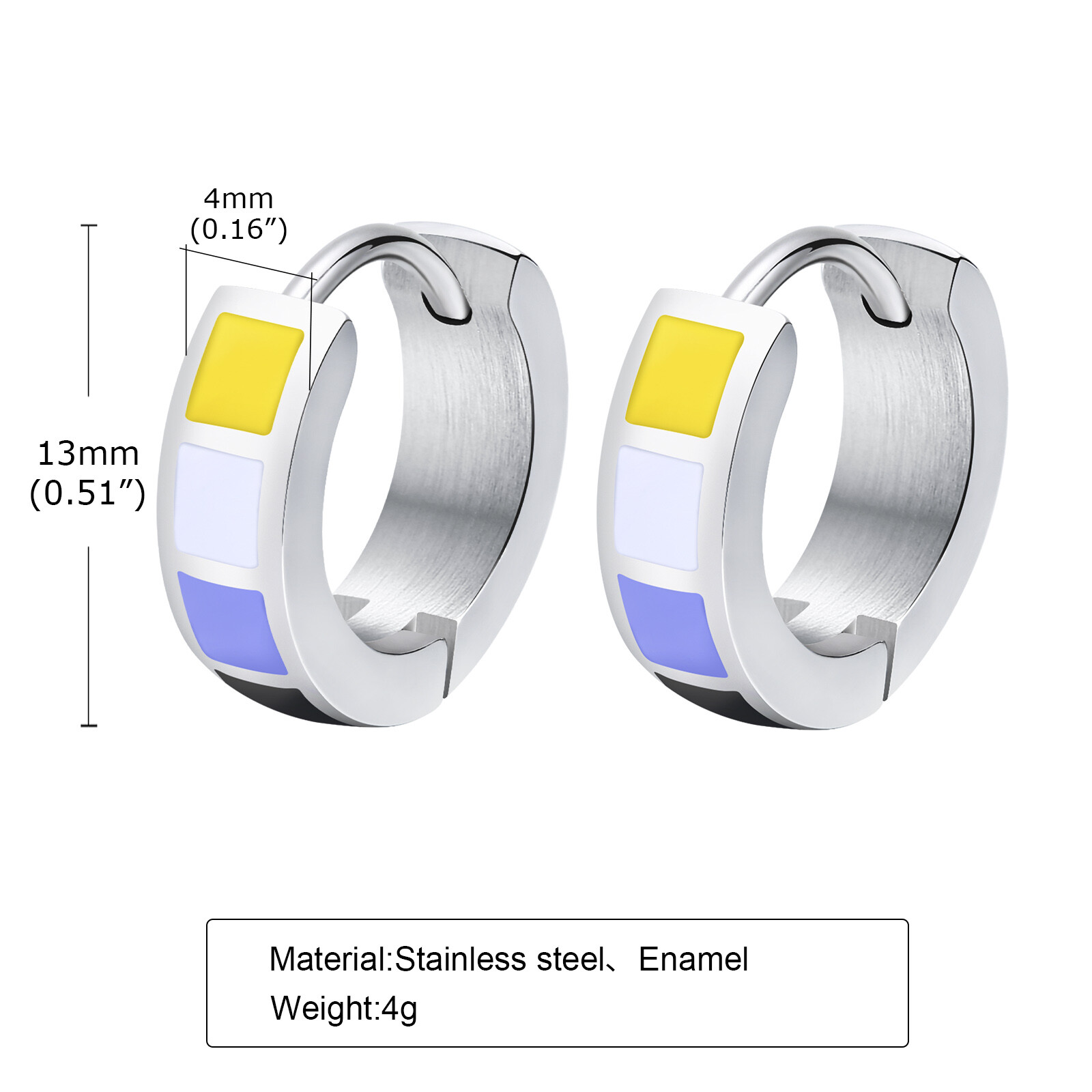 Vnox Small Hoop Earrings for Men Women LGBTQ Rainbow Pride Huggies Hoops Jewelry