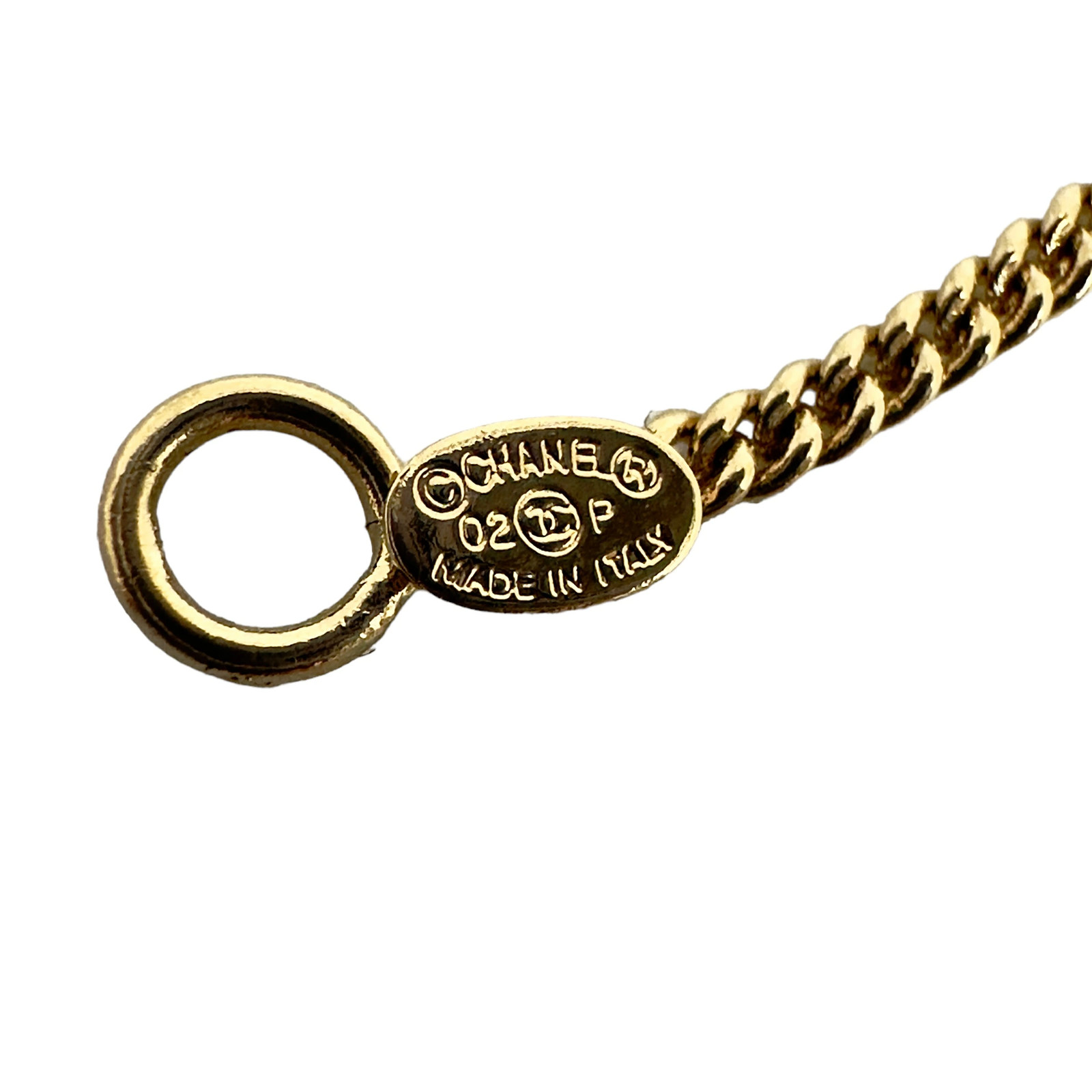 CHANEL Camellia Necklace Accessories Gold & White 2.6×2.8cm AB Rank