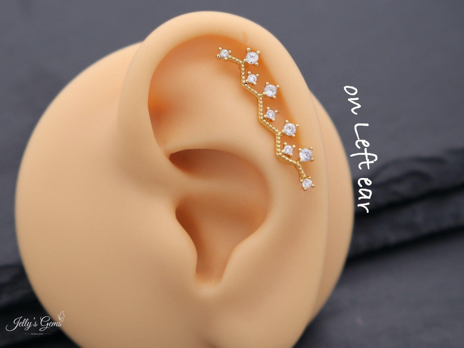 Line Crawler Gold Silver Cartilage Helix Lobe Tragus Conch Earring Gift her UK