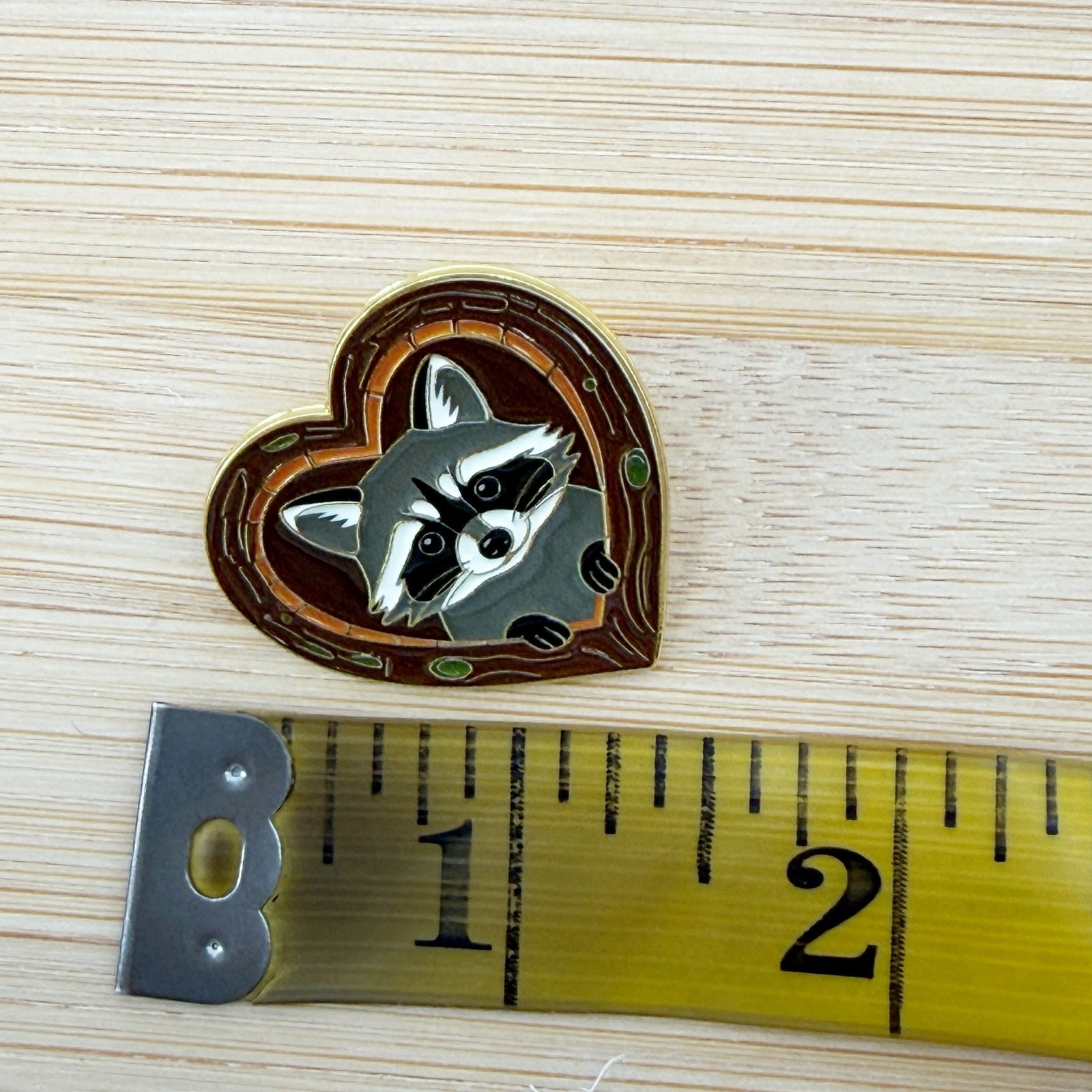 Cute Raccoon Heart Soft Enamel Pin Woodland Animal Lapel Badge