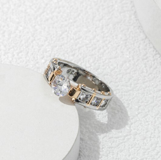Newest Shine Round Cut White Topaz Ring Silver Gold Plated Rings Sz 6~10