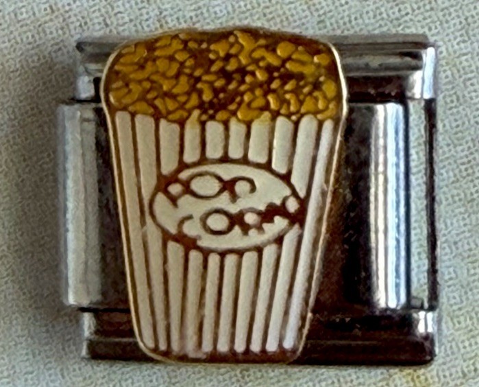 Vintage Buttered POPCORN! from The ITALIA Drive-In Food CHARM fits 9MM Bracelet