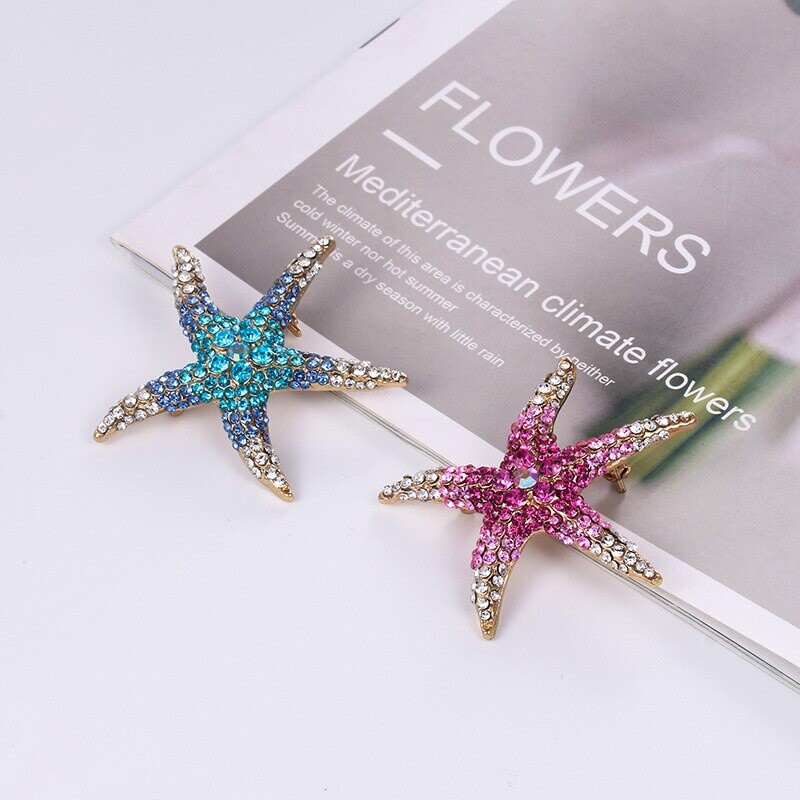 Fashion Starfish Brooch Pins Men Women Creative Corsage Animal Brooches Jewelry