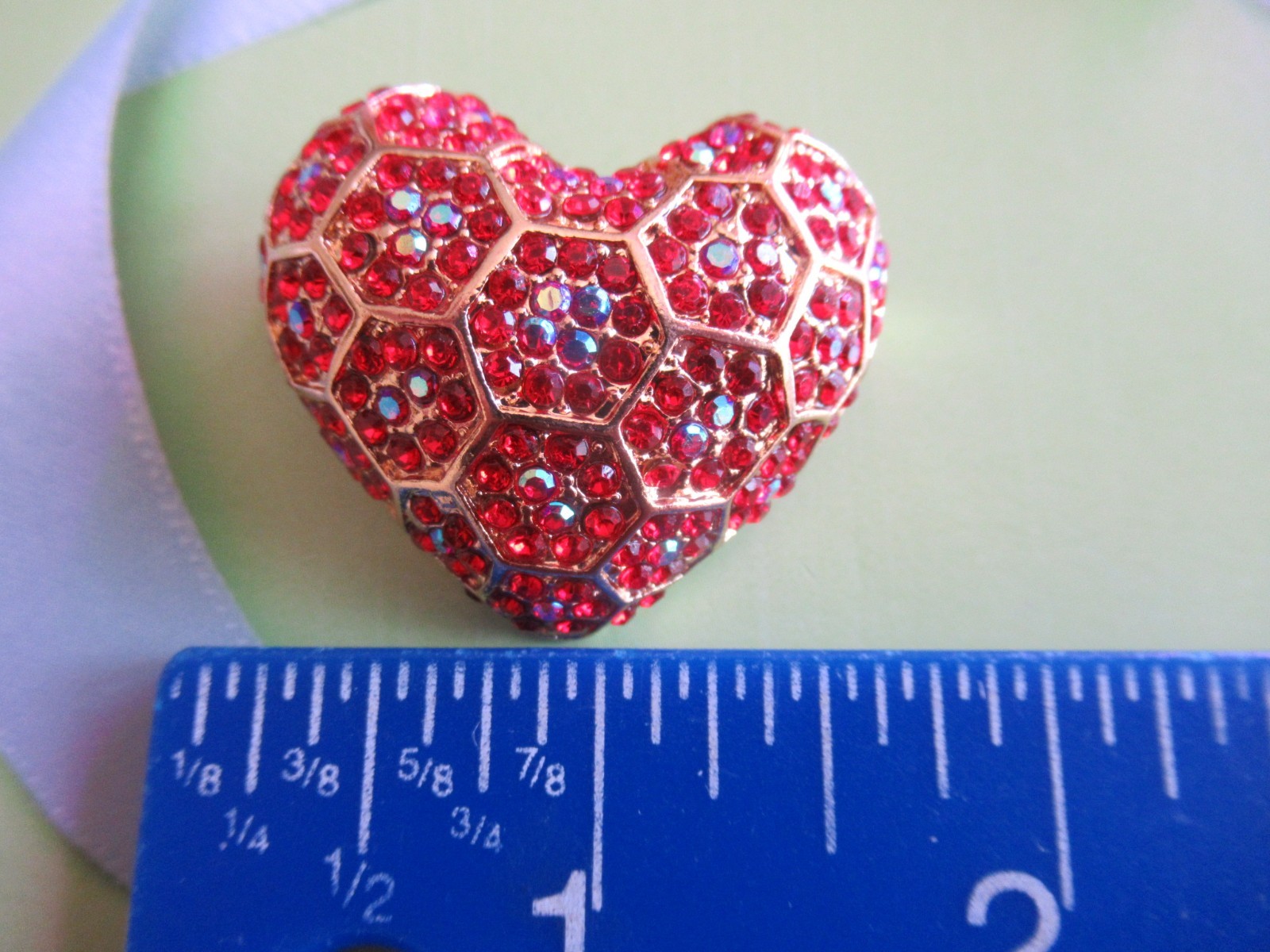 BEAUTIFUL CRYSTAL & ENAMEL RED PINK VALENTINE HEART BROOCH LOT 4 NEW
