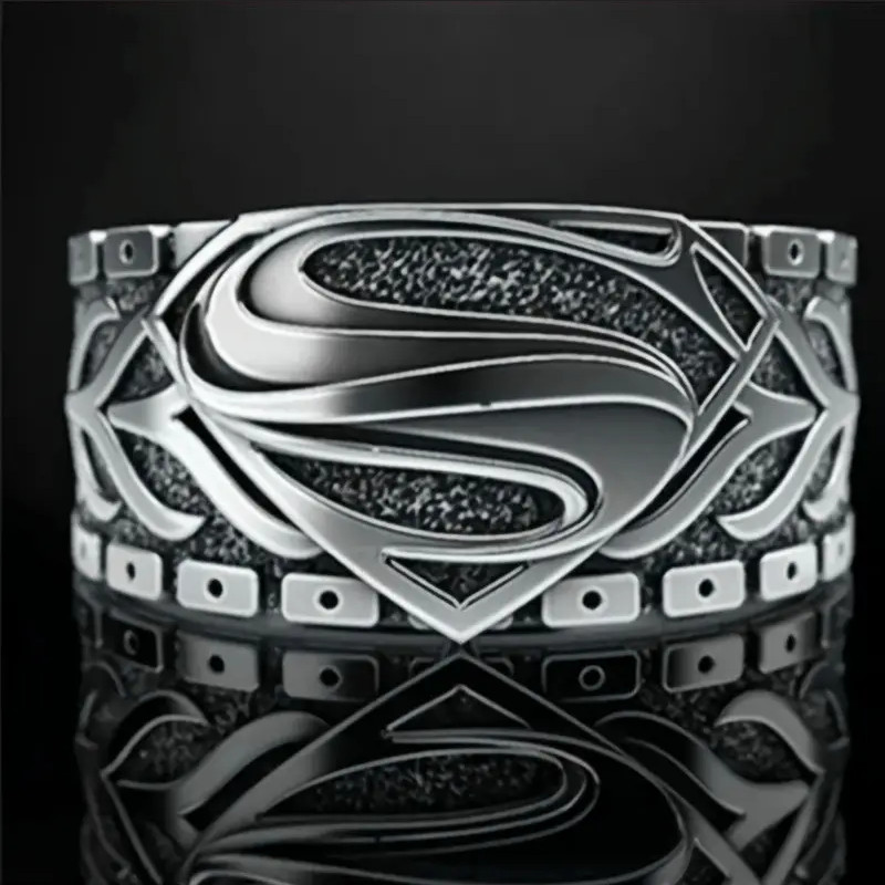 DC Comics Superman Sleek Stainless Ring Band Super Hero Movie Jewelry