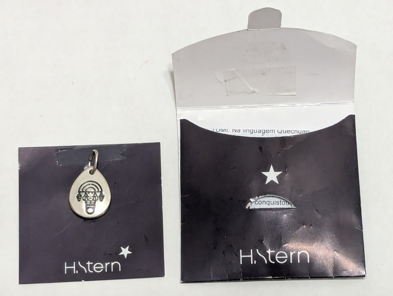 H Stern El Tumi Peruvian Pewter Pendent Charm Knife Symbol, H. Stern Paperwork