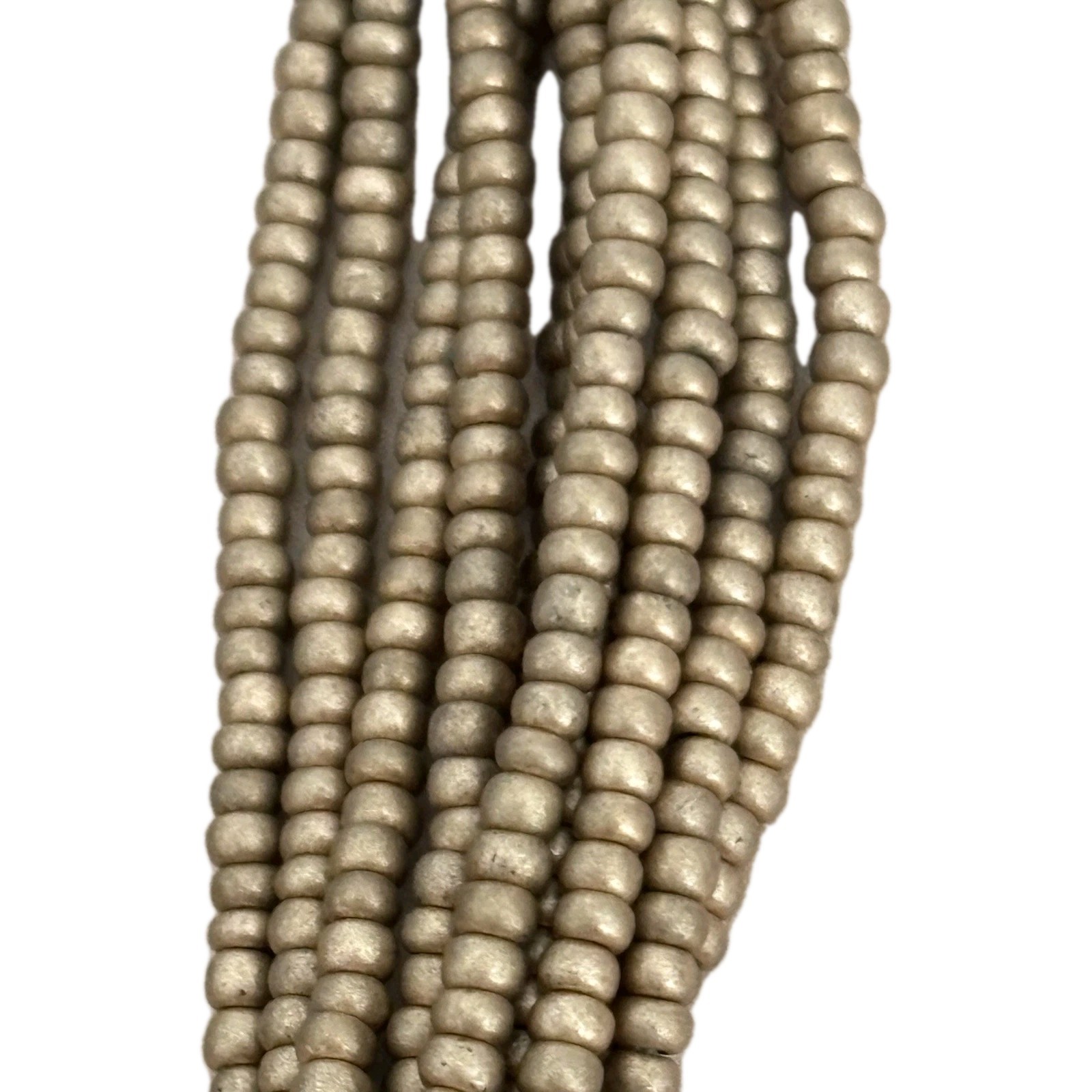 Lengthy Seed Bead Earrings/ Champagne Gold/ Measure 3.5 In Length