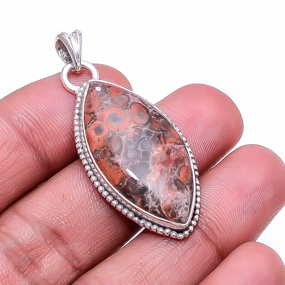 Poppy Jasper -Morgan Hill 925 Sterling Silver Handmade Pendant 1.76″ P21