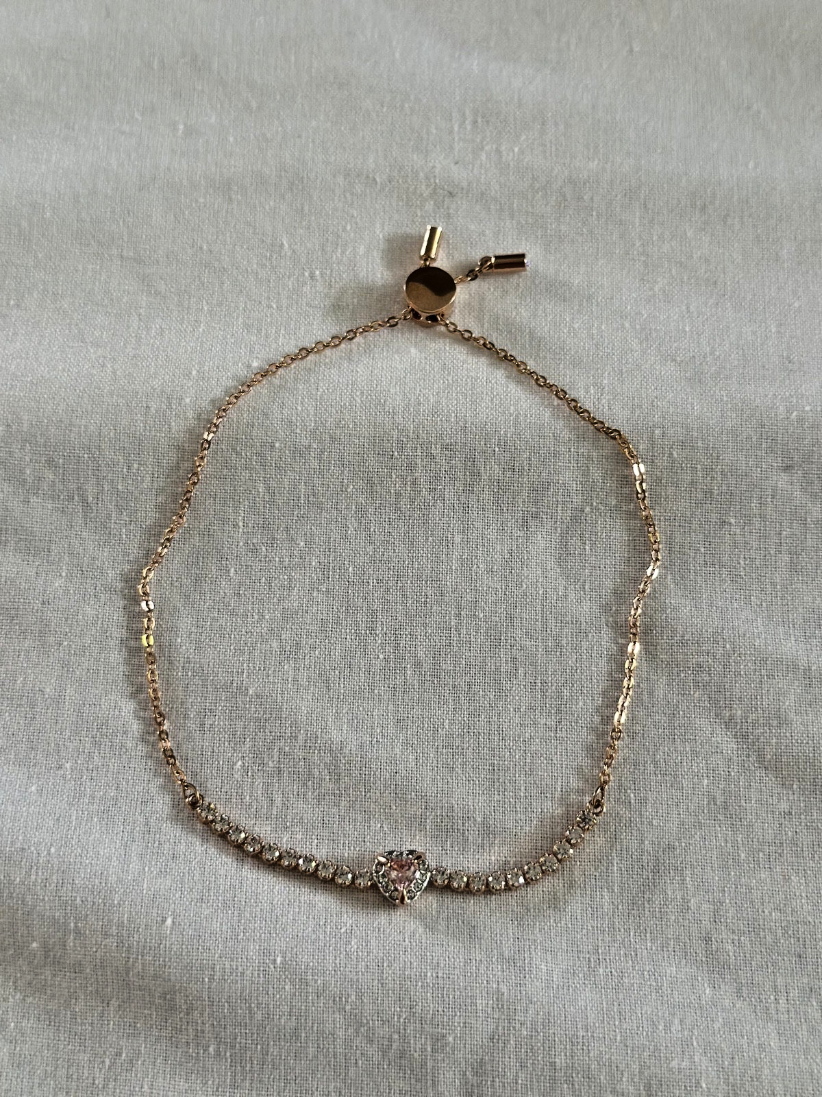 Swarovski Heart Bracelet Pink Gold in Box