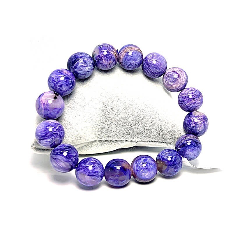 Natural Round Charoite Stretch Bracelet 8mm Beads Handmade Spiritual Healing