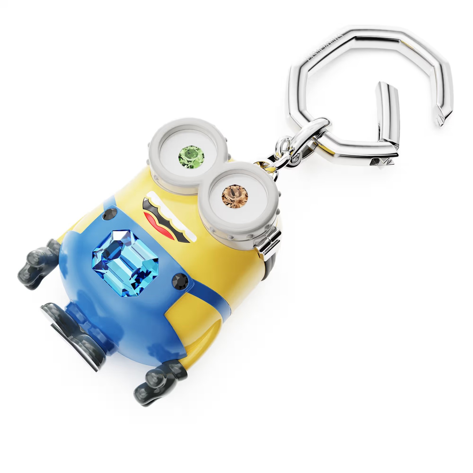 Swarovski Crystal Minions Bob Key Ring, Multicolored, Stainless Steel 5746382