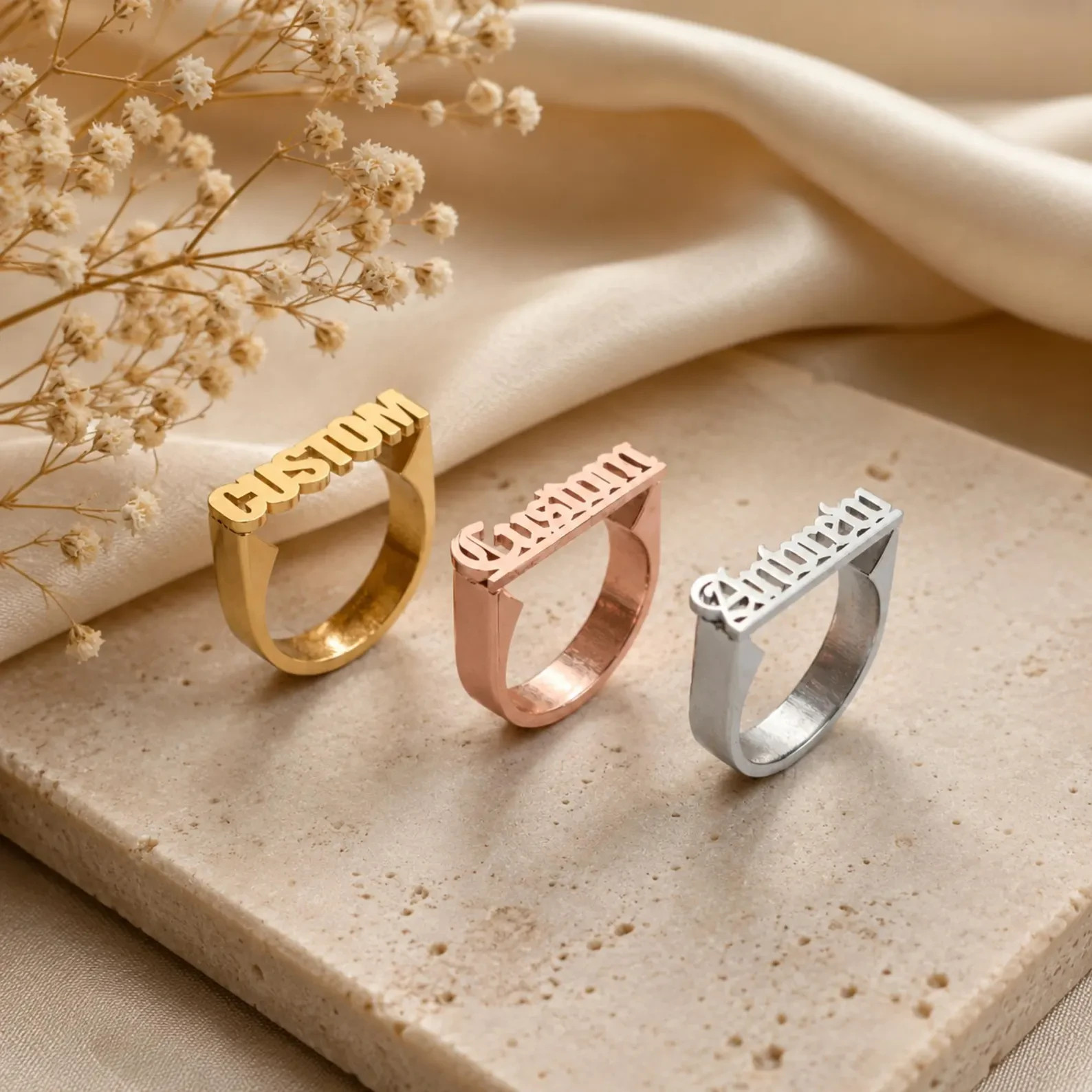 Custom Name Ring for Women Personalized Name Handmade Ring Jewelry Gift