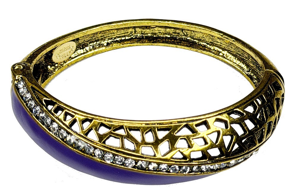 Kirks Folly Sparkling Wave Hinged Bracelet goldtone
