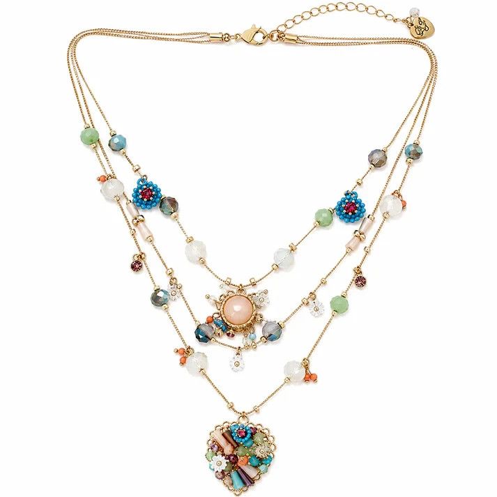 Women s Butterfly & Heart Layered Necklace Adjustable Chain Pendant Boho