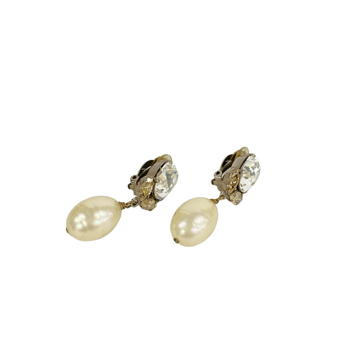 PHILIPPE FERRANDIS – Clear Cream Hardware Rhinestones Faux Pearl