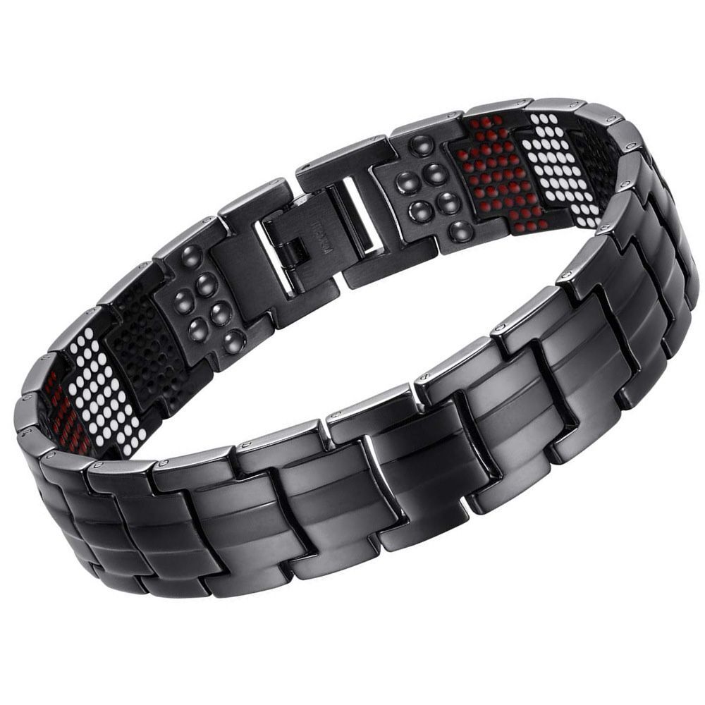 Magnetic Therapy Bracelet – Titanium Double Row Strength Pain Relief Bracelets