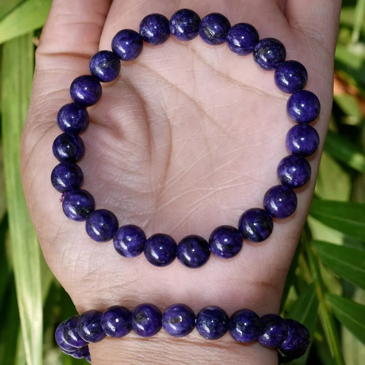 Natural Charoite Purple Stone Beads Healing Stretch Bracelet Handmade Gemstone