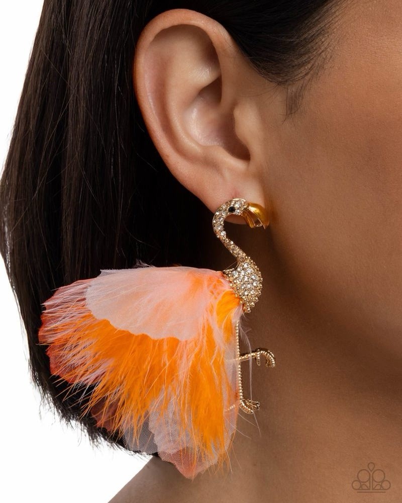 Paparazzi Feathered Flamingo – Orange