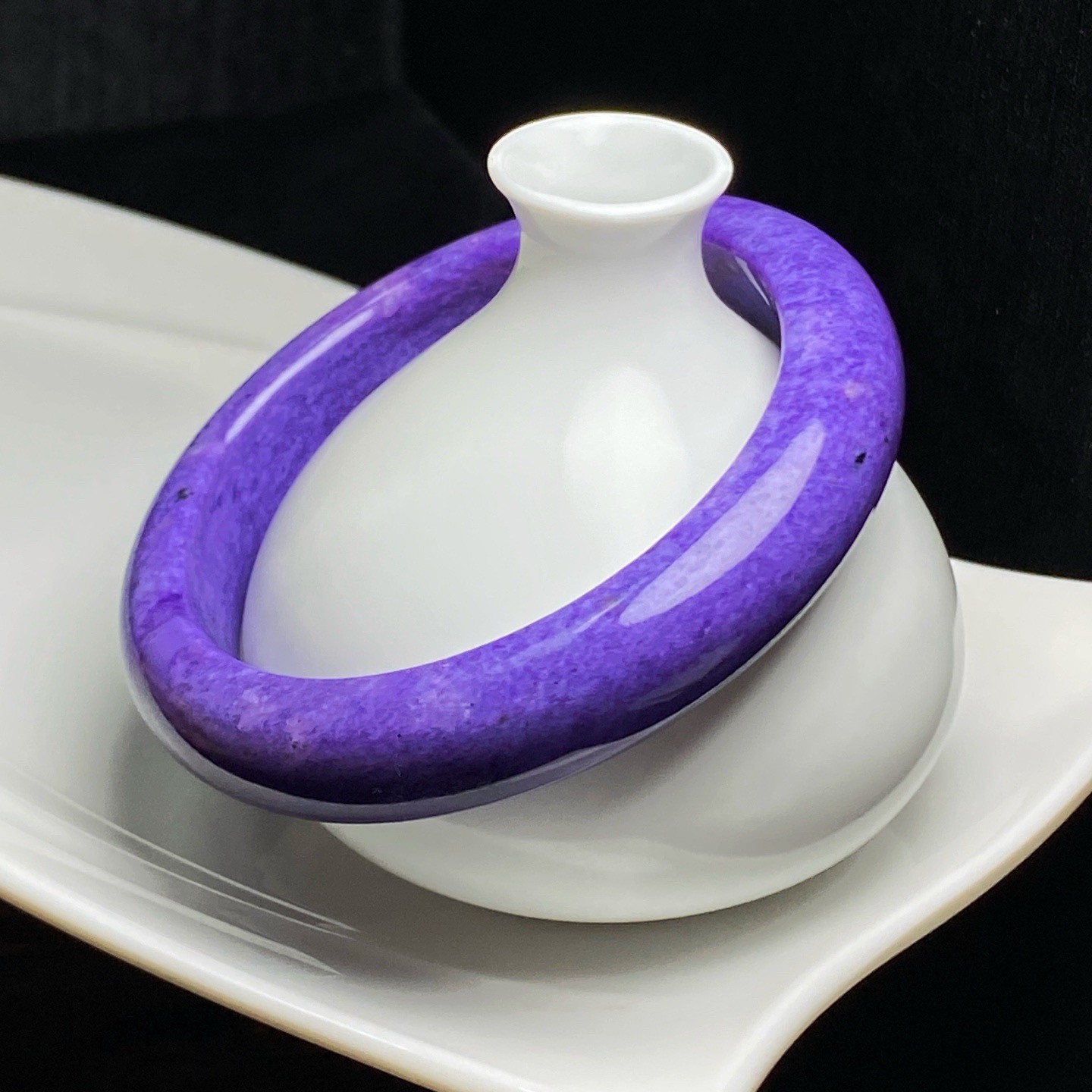61.8mm Natural Purple Charoite Gemstone Bangle AAAA