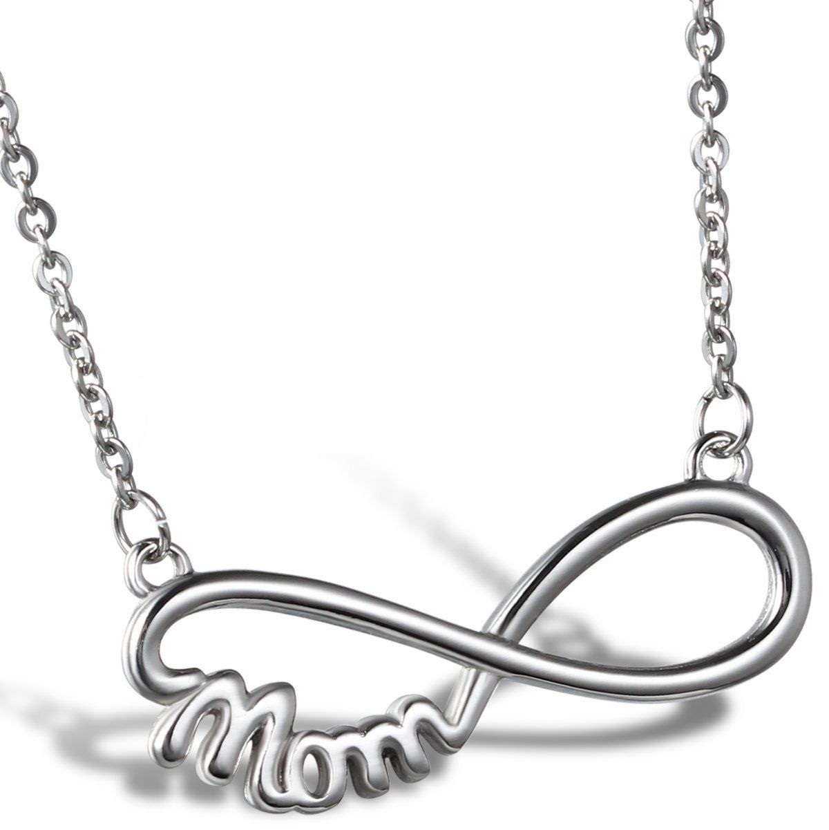Infinity Symbol Love MOM Stainless Steel Women Ladies Girls Pendant Necklace PE8