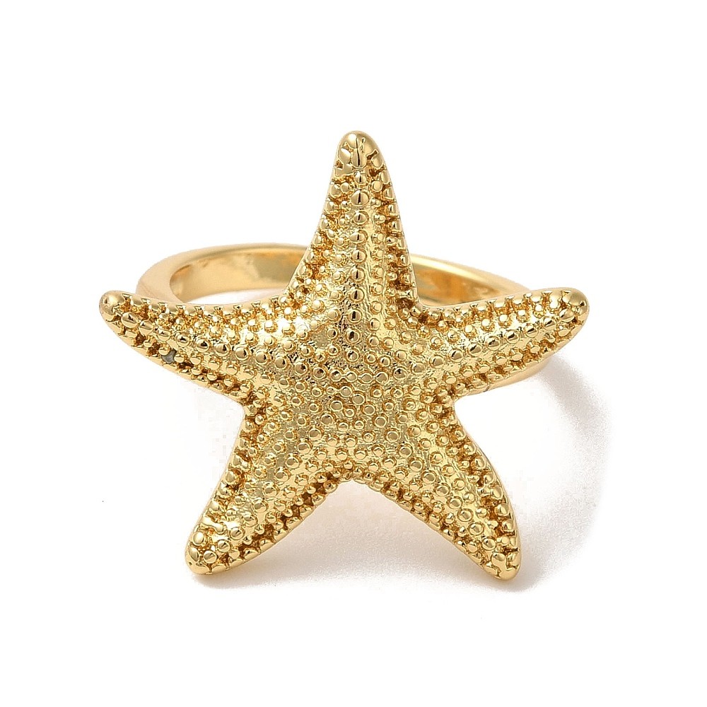 Cuff Ring 18K Gold Plated Starfish Adjustable Women Ocean R179