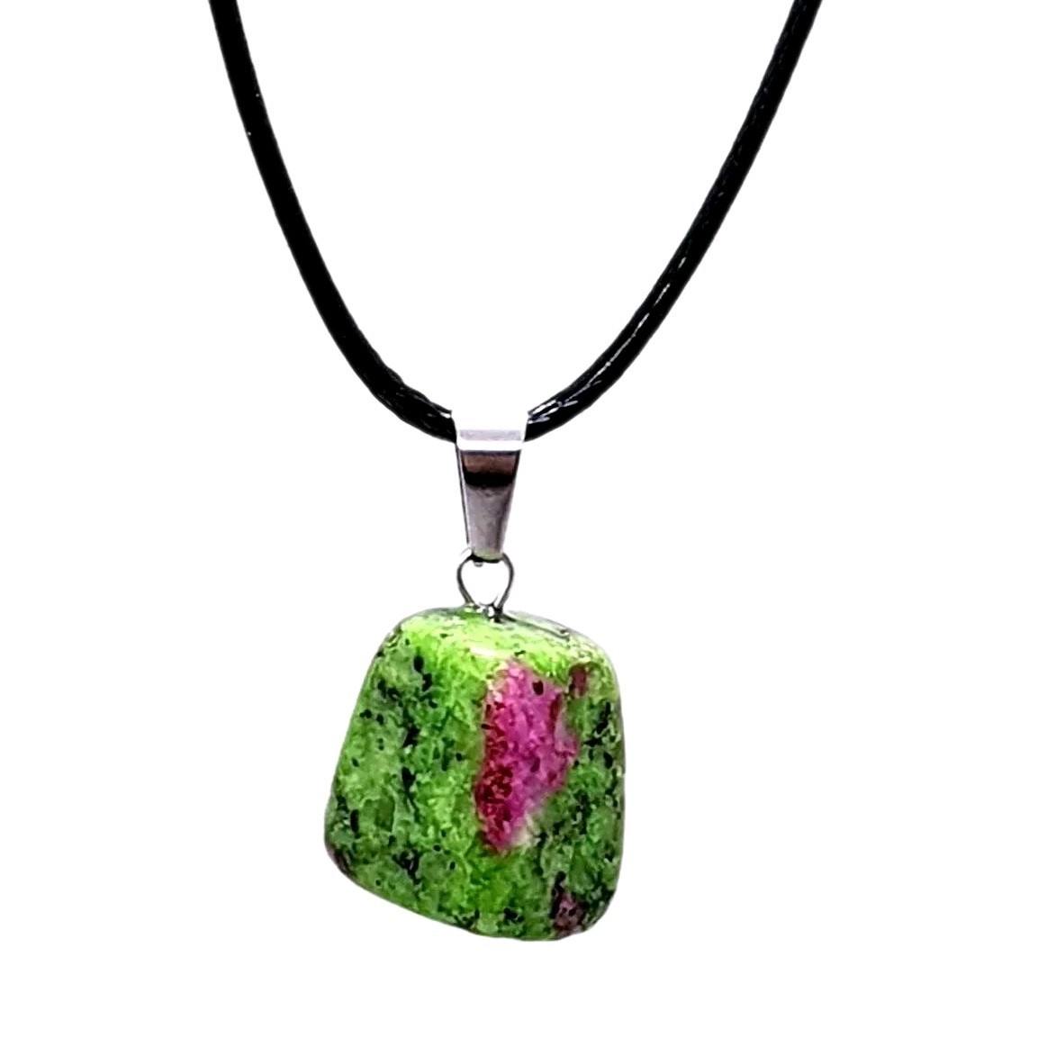 Ruby Zoisite Pendant Anyolite Gemstone Healing Cord Necklace Abundance Jewellery