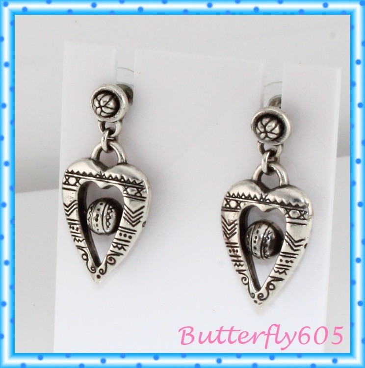 Brighton L’Amour Heart Silver Post Earrings