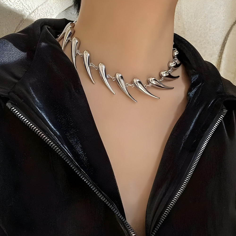 Spine Necklace Rave Punk Gothic Chain Jewellery Y2K