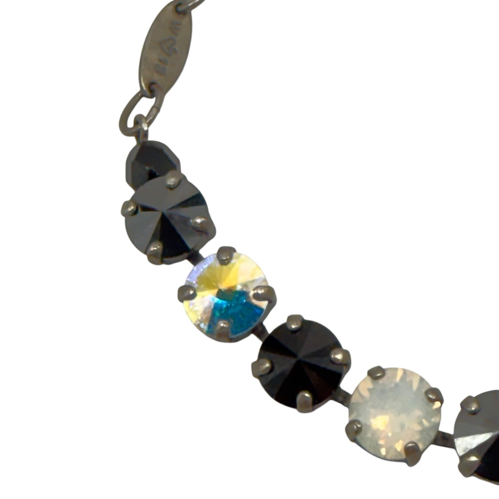 Sabika Tennis Bracelet White Opal Clear Black Multi Crystals 8” Inch Winter 2013