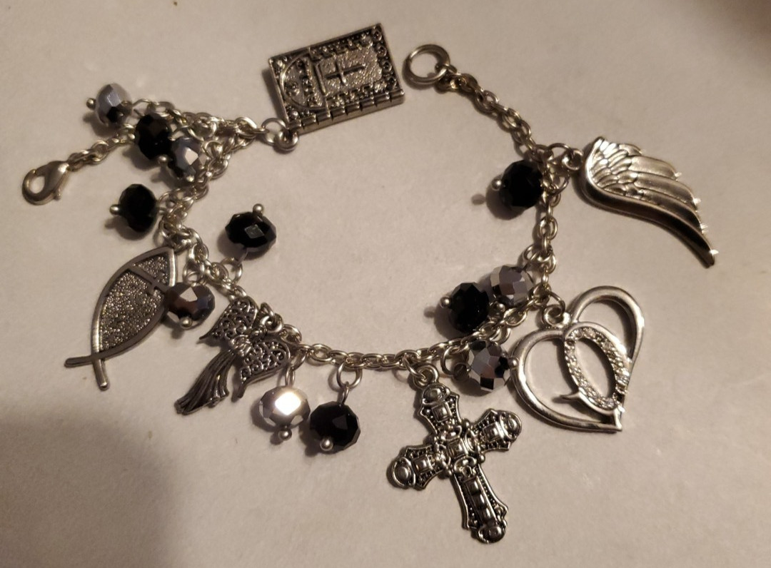 NIB Roman Inc Bracelet Christian Charm Fish Cross Bible Angel Wing 2014