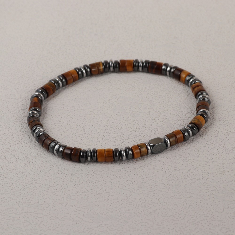 Tiger Eye Hematite Beads Healing Protection Strength Luck Men’S Bracelet