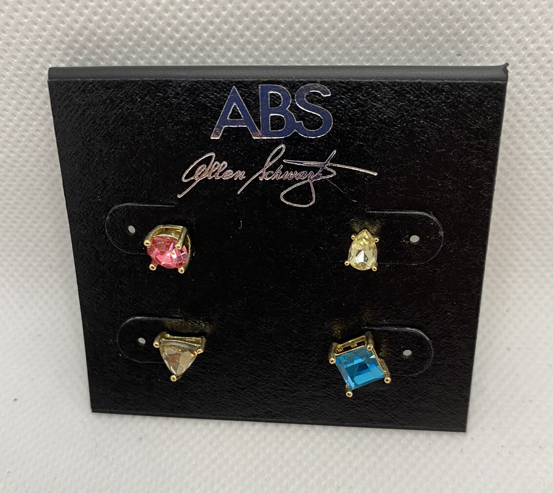 NEW ABS by Allen Schwartz Multicolor Stud Earring Set FREE Shipping