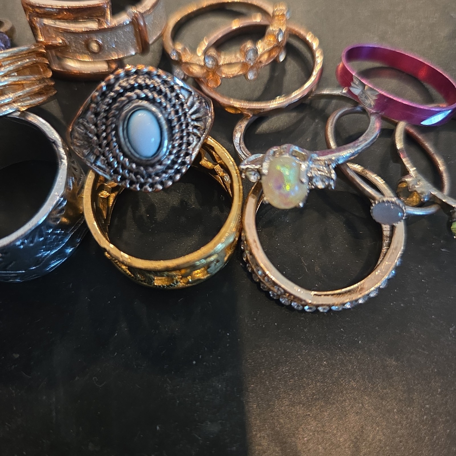 Miscellaneous Rings mixed multicolor Rings Lot of 20 sz 9