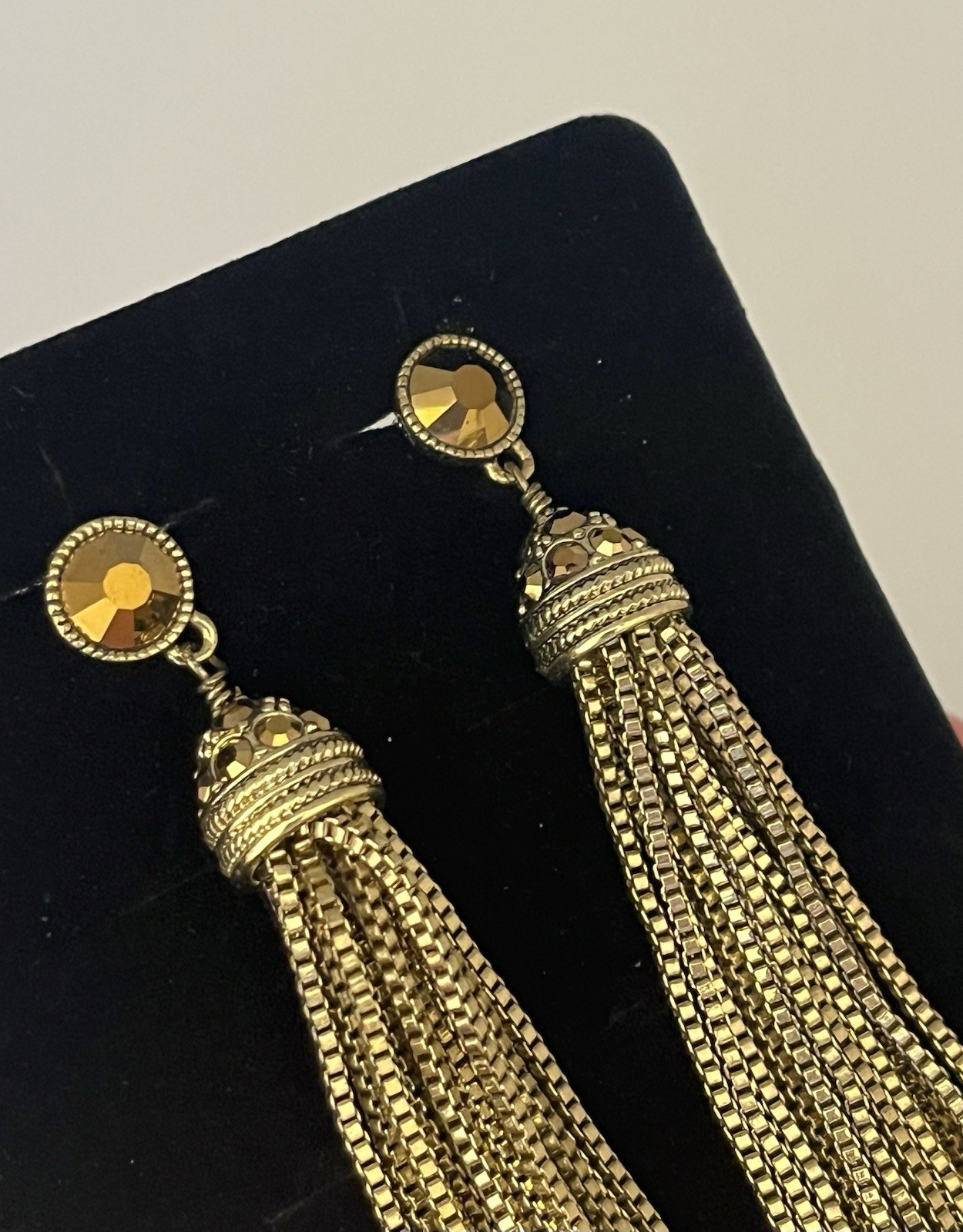 Retired (Circa 2021) HEIDI DAUS “Skinny Tassel” Pierced Dangle Earrings – Signed