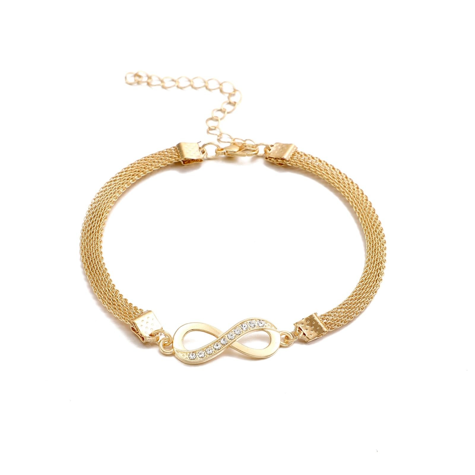 14K Gold Anklet Bracelets for Women Trendy, Dainty Charm Universal size,