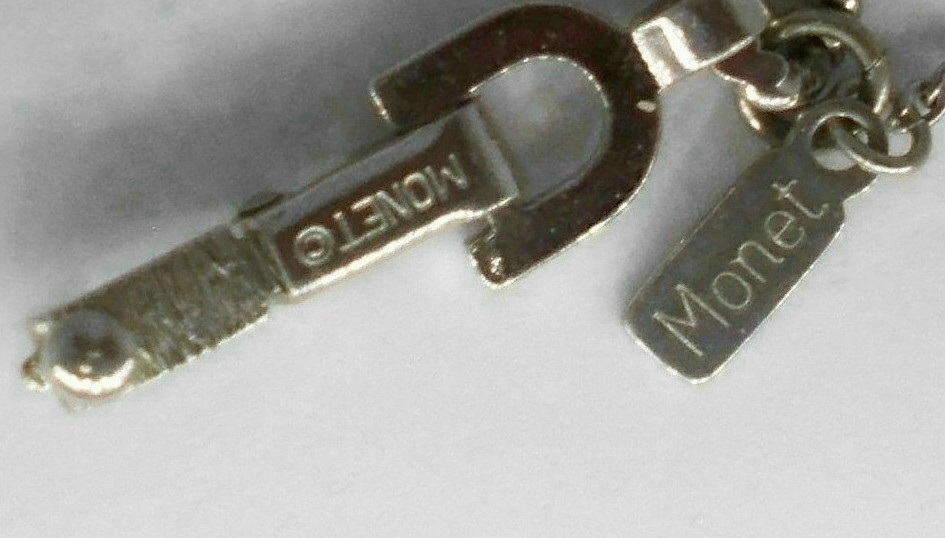 MONET~VINTAGE DOUBLE LINK Starter CHARM BRACELET Safety Chain Silver Tone~7.25″