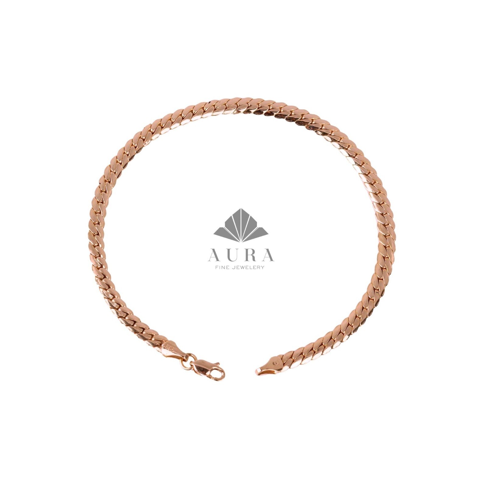 14K Gold Cuban Link Bracelet, Cuban Link Chain Bracelet, 3.9 mm 5 mm 5.6 mm Curb