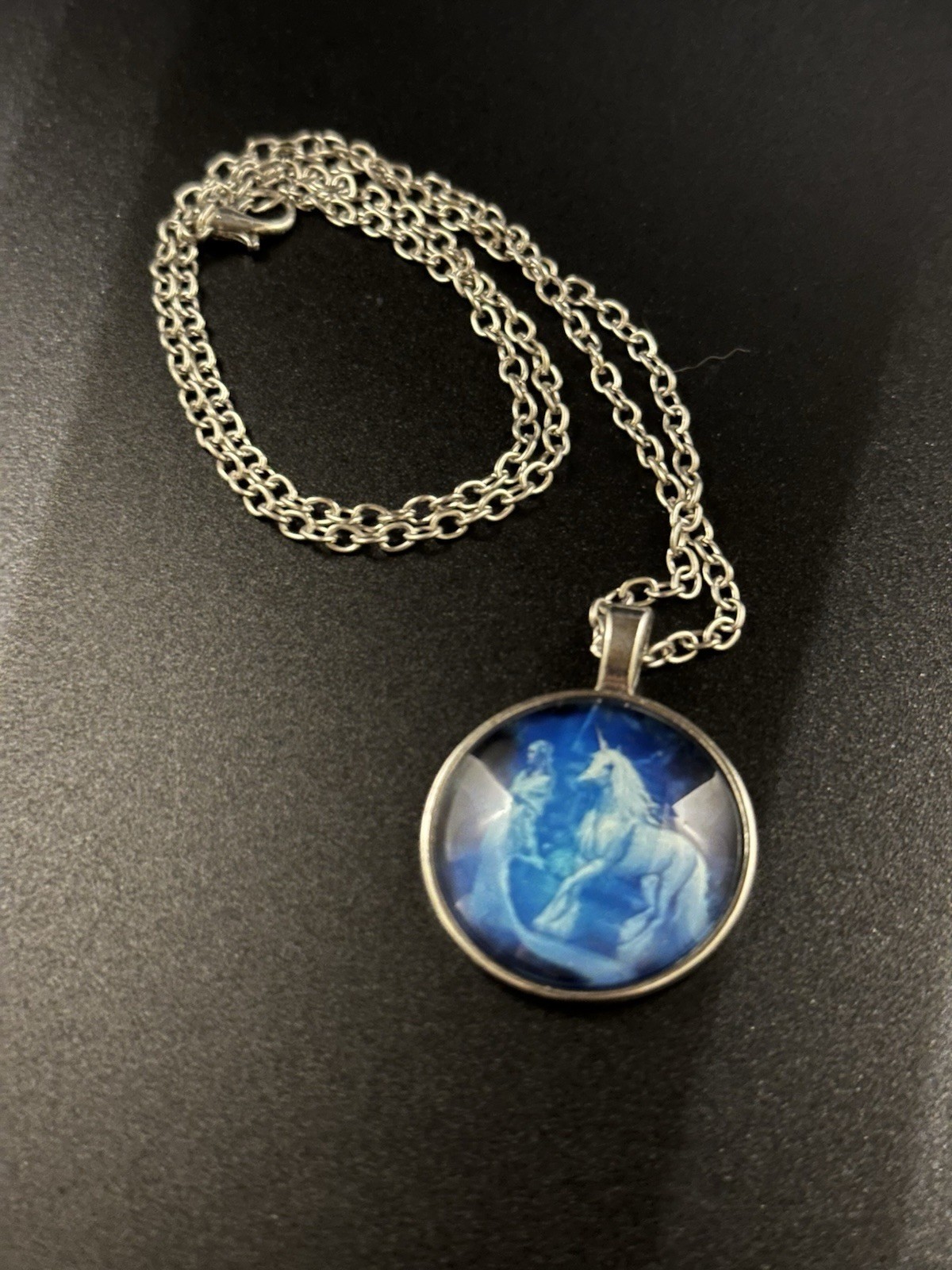 UNICORN & Fairy FANTASY Pendant Silver Necklace 20″ USA 🇺🇸 FAST SHIPPING